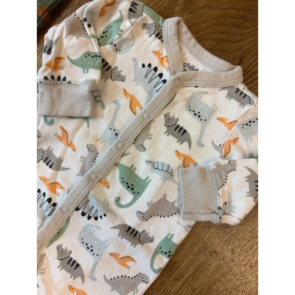 Baby Boy 0/3 Months Footed Sleepers Clothes Camo Dinosaur Outfits Rompers Bundle